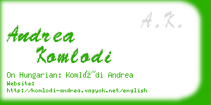 andrea komlodi business card